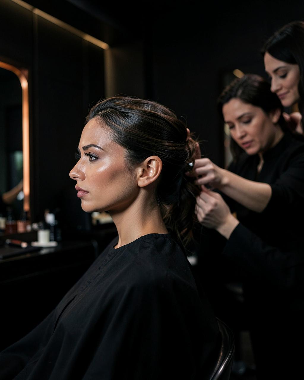 A client receiving a considered styling session